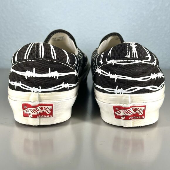 VANS Og Classic Slip-on Lx Barbed Wire Sneakers Black Mens Size 9 Women’s 10.5 - Picture 9 of 13
